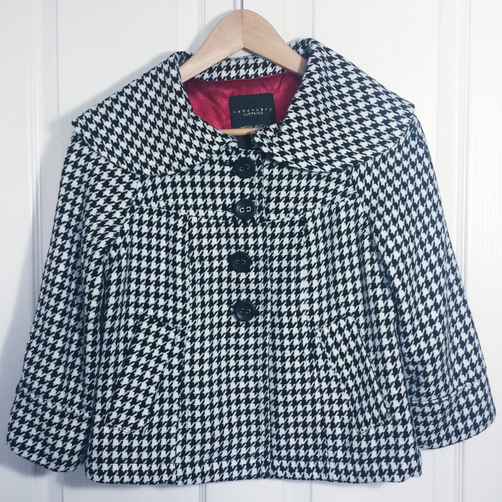 Anthropologie Black and White Peacoat